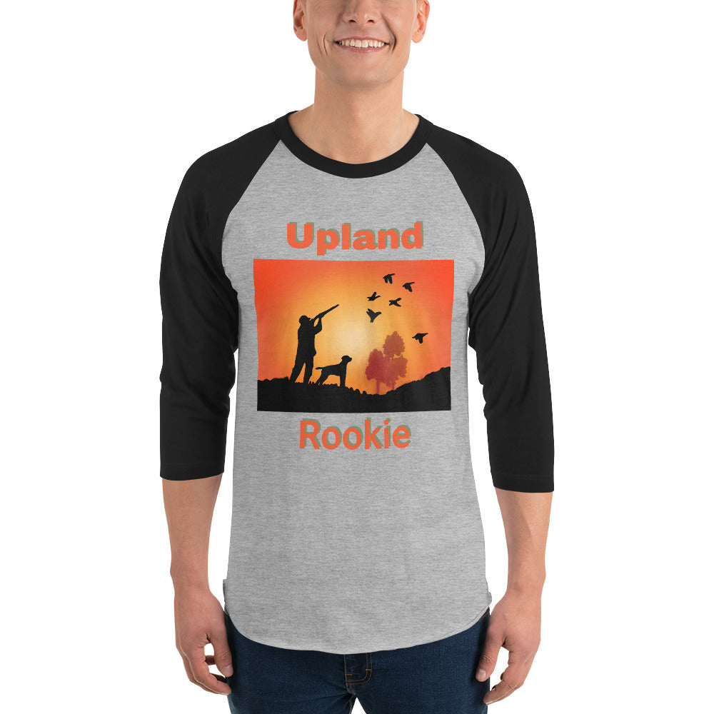 3/4 sleeve raglan "Man & Dog Silhouette at Sunset" shirt